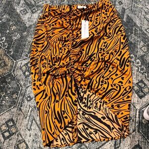 Tiger striped midi skirt